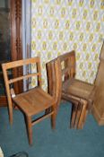 Five Vintage Stacking School Chairs