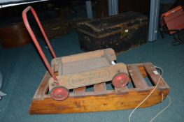 Wooden Sledge, and a Triang Baby Walker