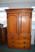 Victorian Mahogany Linen Press with Two over Two Drawer Base (requires feet)