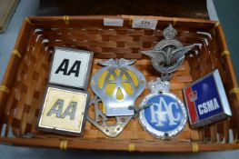 AA and RAC Motoring Badges etc.