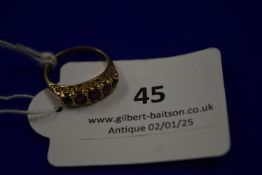 9ct Gold & Five Stone Ruby Ring Size: O ~3.2g total
