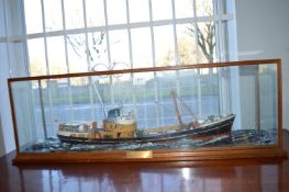 Model of Hull Trawler “Sommerset Maughan H329” Silver Cod Trophy Winner Mounted in Glazed Case
