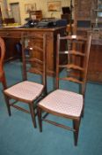 Pair of Oak Ladderback Chairs