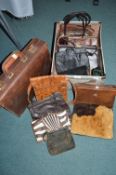 Vintage Handbags Including Some Leather and Skin, plus a Briefcase