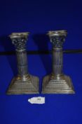Pair of Walker & Hall Hallmarked Silver Candlesticks - Sheffield 1910