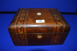Victorian Inlaid Parquetry Workbox with Mother of Pearl