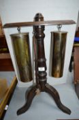 Brass Mounted Dinner Gong on Oak Stand