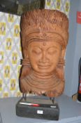 Carved Indian Deity Bust