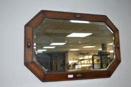 1930’s Carved Oak Framed Bevelled Edge Mirror
