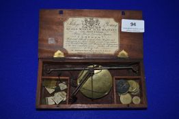 Mahogany Cased Brass Scales & Weights by John Young Scale Maker of London