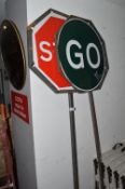 *Two Metal Stop & Go Signs