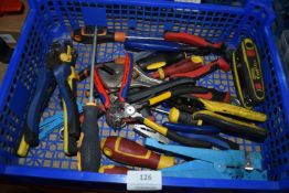 *Box of Assorted Tools Including Pliers, Screwdrivers, etc.