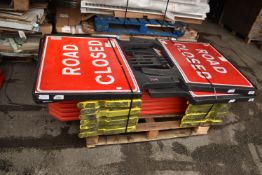 *Quantity of Red Plastic Barriers, and Four Road Closed Signs