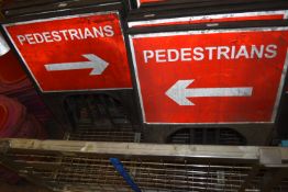 *One Left and One Right Pedestrians Signs