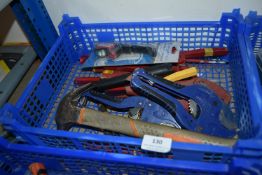 *Tray of Assorted Tools Including Hammer, Pipe Cutters, Screwdrivers, etc.
