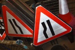 *One Left and One Right Road Narrows Signs