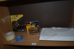 *Stapler, Cable Tacker, Dewalt Bit Set, and a Screwdriver Set