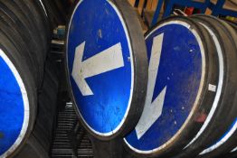 *One Keep Left and One Keep Right Signs