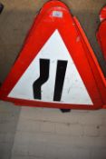 *Eleven Road Narrow on Left Signs for Cones