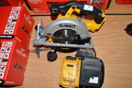 *Dewalt DCS391 Circular Saw, Dewalt DCB116 Battery Charger, and Two Dewalt 18v Lithium Batteries