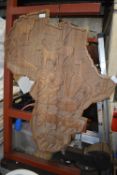 Carved Wooden Plaque in the Shape of Africa Depicting Animals