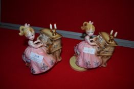 Two Music Boxes in the Form of a Girl Playing the Piano (one AF)