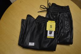 *Hilary Radley Size: S Black Faux Leather Trousers