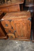 Stand with Three Drawers, Cupboard, and Iron Fittings