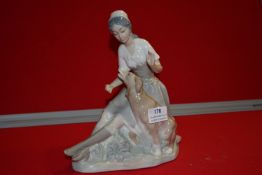 Nao Figurine of a Lady with a Dog