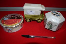 Two Ceramic Trinket Boxes and a Moneybox
