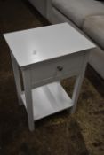 White Single Drawer Hall Stand 62x30x40cm