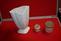 Two Earthenware Pots, and a Large White Vase