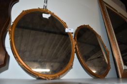 Pair of Gilt Framed Oval Mirrors