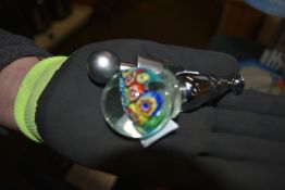 Glass Paperweight Bottle Stopper and One Other