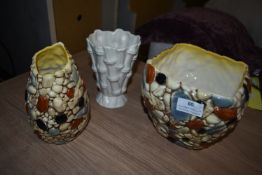 Three Assorted Sylvac Vases (large vase AF)