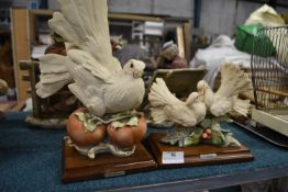 Two Florence Bird Figures on Wooden Bases