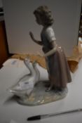 Nao Figurine of a Young Lady with Geese