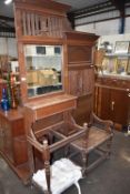 Vintage Hall Stand with Mirror 86” tall x 48”x16” (AF)