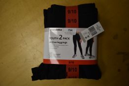Mondetta Youth’s 2pk Active Leggings Size: 9-10 years