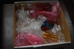 Box of Assorted Coloured Glassware