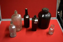 Five Vintage Glass Bottles