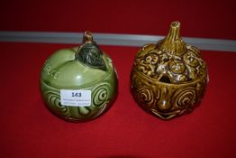 Pair of Sylvac Lidded Pots (Apple Sauce and Chutney)