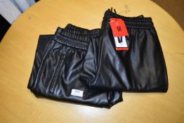 *Two Hilary Radley Size: M Black Faux Leather Trousers