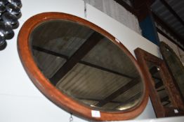Wood Framed Oval Mirror