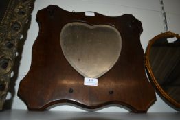 Wood Framed Heart Shaped Mirror