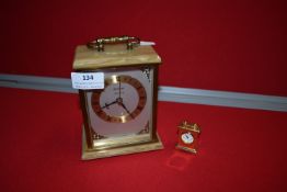 Metamec Carriage Clock, and a Miniature Brass Cased Clock