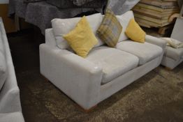 Pale Cream Sofa Bed with Three Scatter Cushions (matching lot 1)