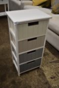 Graduated Grey Four Drawer Unit with White Frame 73x36x28cm