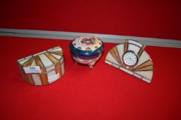 Trinket Box and Matching Clock, plus Another Trinket Box with lid