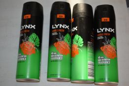 4x Lynx Jungle Fresh Deodorant Body Sprays